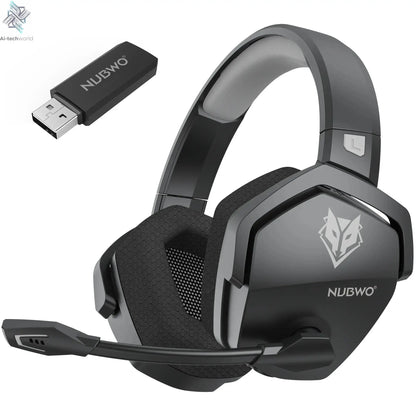NUBWO G06 Wireless Headsets Gamer with Charging Station for Headset and PS5 Controller Gaming Headphones Long Battery Life Ai-TechWorld 