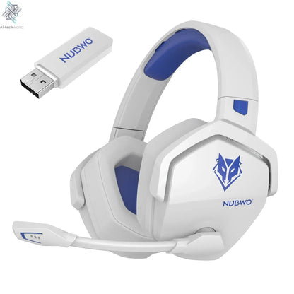 NUBWO G06 Wireless Headsets Gamer with Charging Station for Headset and PS5 Controller Gaming Headphones Long Battery Life Ai-TechWorld 