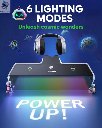 NUBWO G06 Wireless Headsets Gamer with Charging Station for Headset and PS5 Controller Gaming Headphones Long Battery Life Ai-TechWorld 