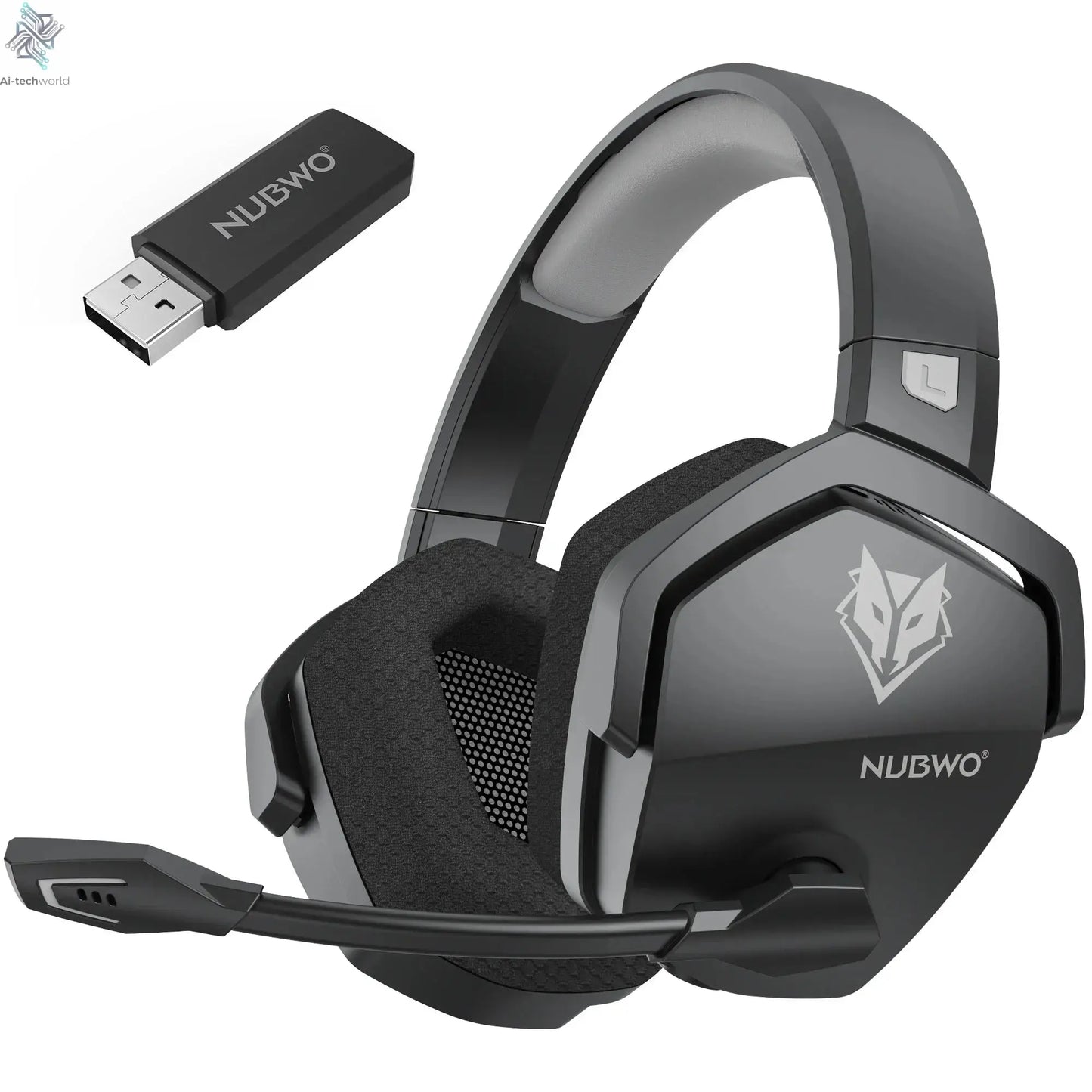 NUBWO G06 Wireless Headsets Gamer with Charging Station for Headset and PS5 Controller Gaming Headphones Long Battery Life Ai-TechWorld 
