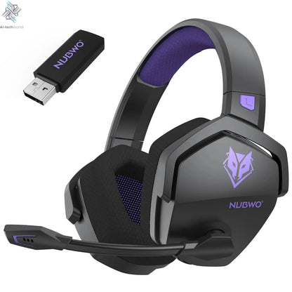 NUBWO G06 Wireless Headsets Gamer with Charging Station for Headset and PS5 Controller Gaming Headphones Long Battery Life Ai-TechWorld 