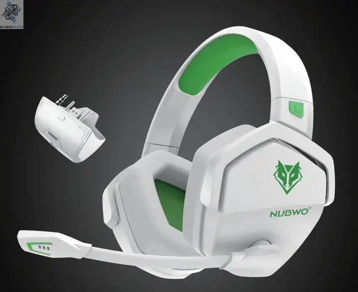 NUBWO G06 Wireless Headsets Gamer with Charging Station for Headset and PS5 Controller Gaming Headphones Long Battery Life Ai-TechWorld 