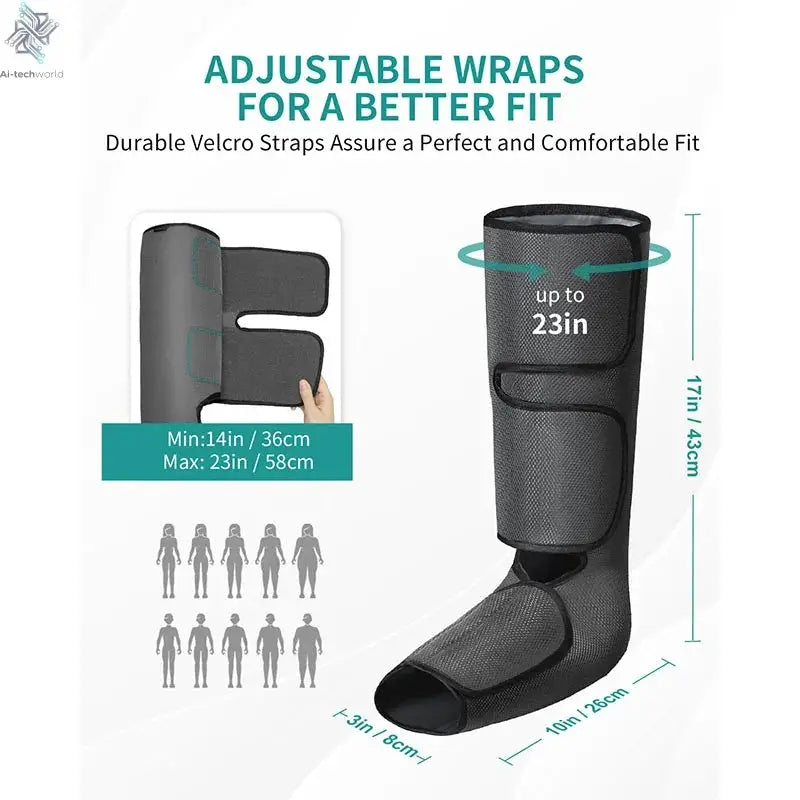 Nekteck Leg Massager Air Compression Calf Wraps Air Pressure Massage for Blood Circulation and Relaxation Lymphatic Drainage Ai-TechWorld 