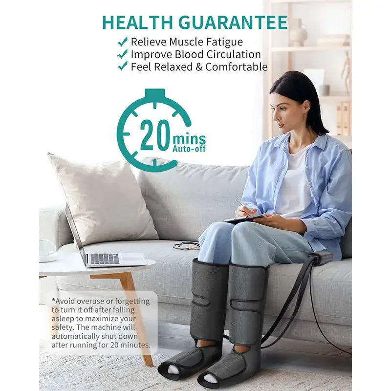 Nekteck Leg Massager Air Compression Calf Wraps Air Pressure Massage for Blood Circulation and Relaxation Lymphatic Drainage Ai-TechWorld 