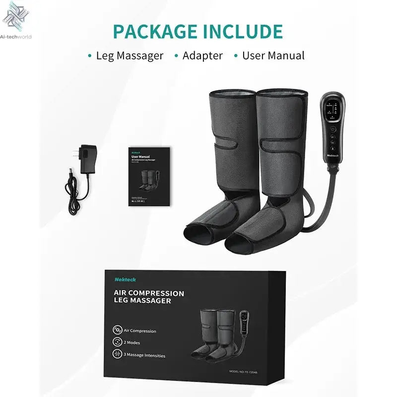 Nekteck Leg Massager Air Compression Calf Wraps Air Pressure Massage for Blood Circulation and Relaxation Lymphatic Drainage Ai-TechWorld 