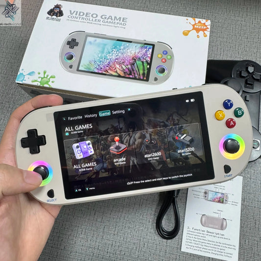 New 128GB M22 Pro Portable Pocket Retro Handheld Video Game Console 5.0 Inch IPS Screen 1920*1080 Display Support LINUX Emelec Ai-TechWorld 