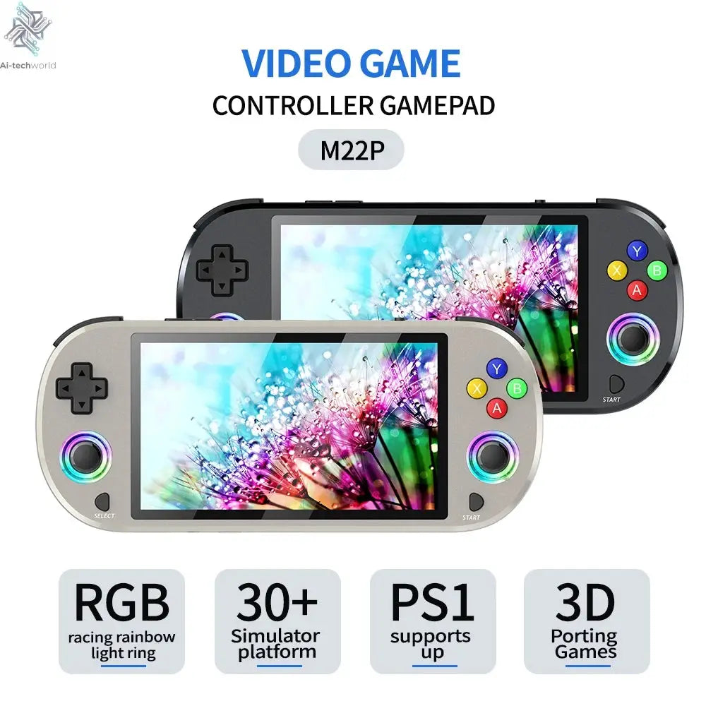 New 128GB M22 Pro Portable Pocket Retro Handheld Video Game Console 5.0 Inch IPS Screen 1920*1080 Display Support LINUX Emelec Ai-TechWorld 