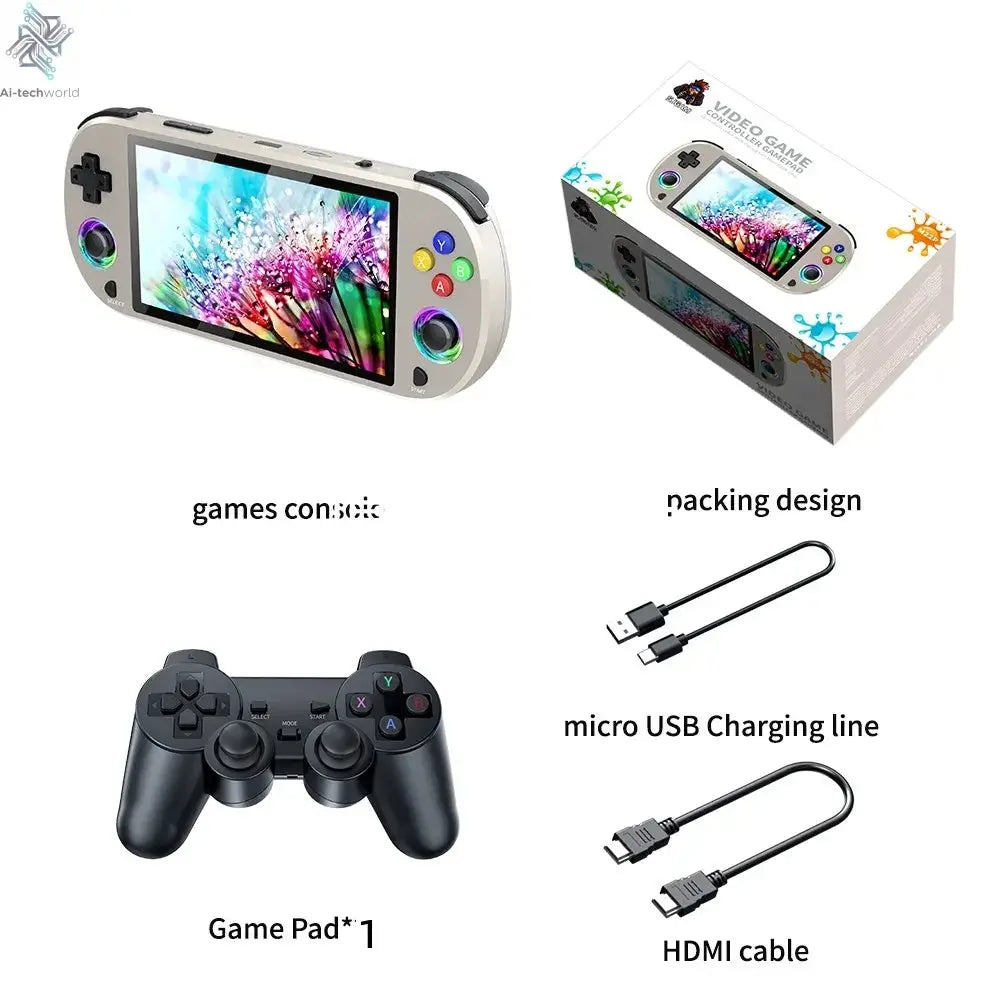 New 128GB M22 Pro Portable Pocket Retro Handheld Video Game Console 5.0 Inch IPS Screen 1920*1080 Display Support LINUX Emelec Ai-TechWorld 