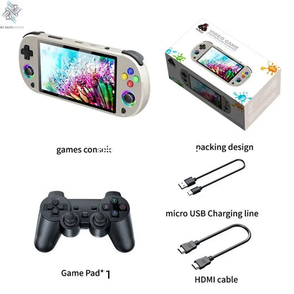 New 128GB M22 Pro Portable Pocket Retro Handheld Video Game Console 5.0 Inch IPS Screen 1920*1080 Display Support LINUX Emelec Ai-TechWorld 