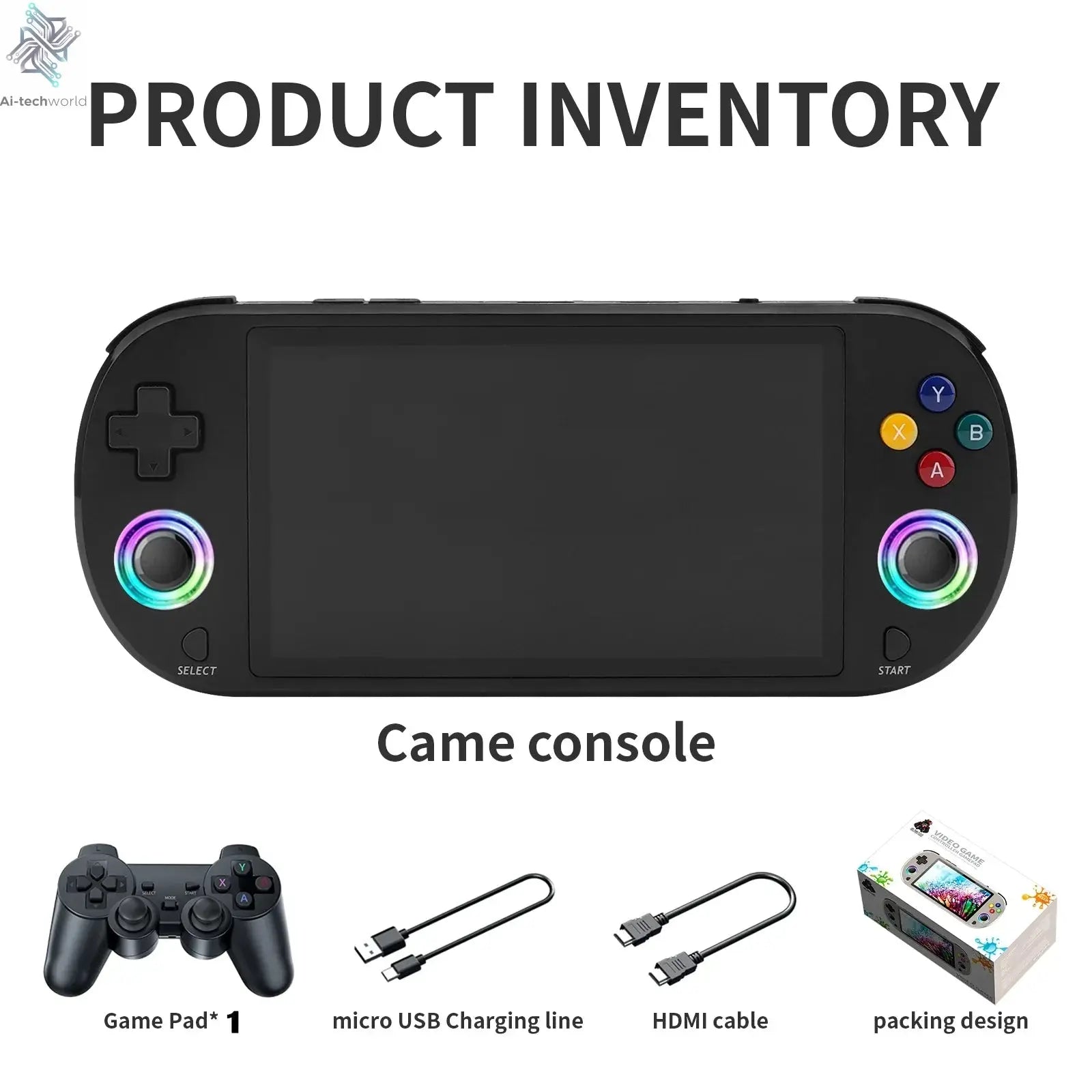 New 128GB M22 Pro Portable Pocket Retro Handheld Video Game Console 5.0 Inch IPS Screen 1920*1080 Display Support LINUX Emelec Ai-TechWorld 