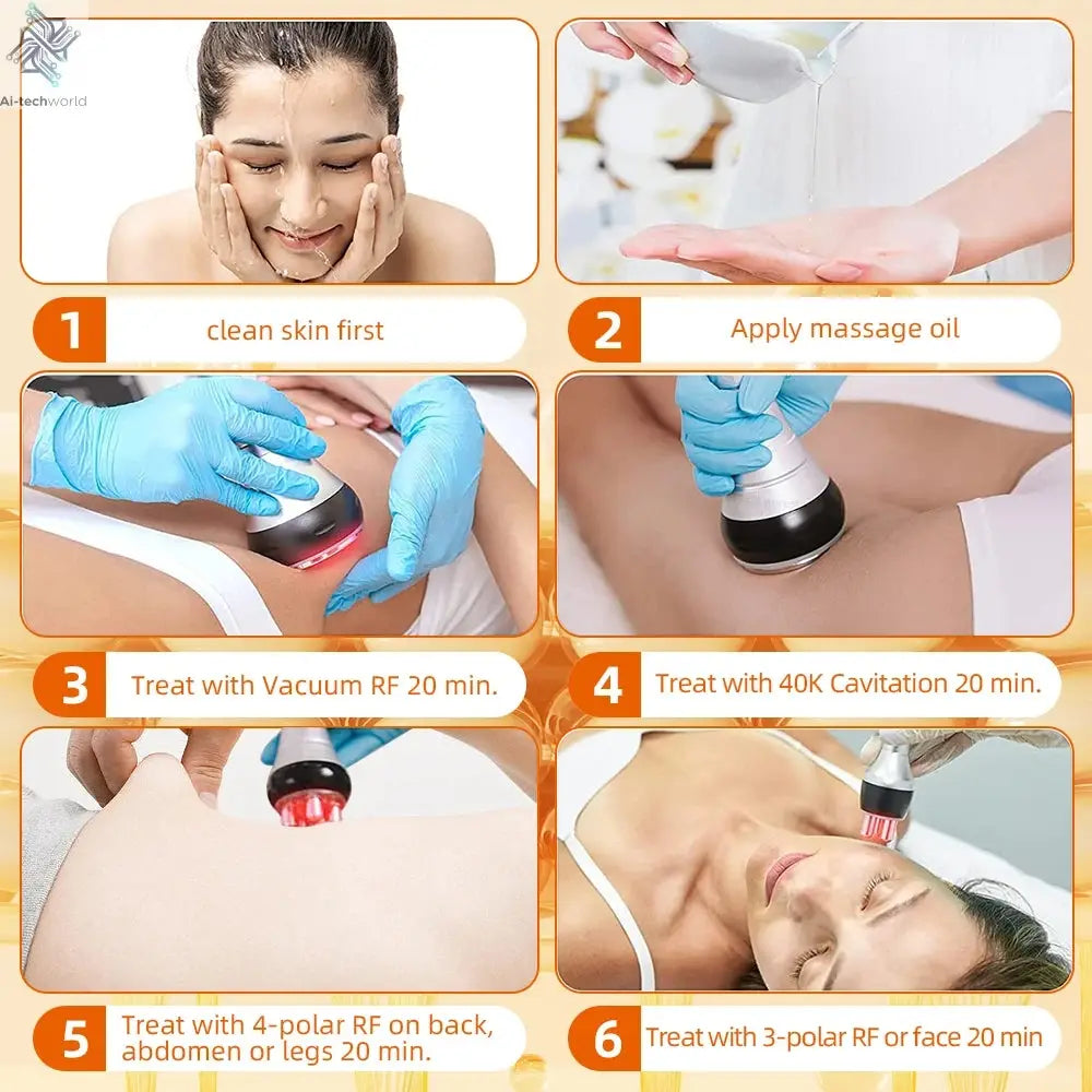 New 4 in 1 Cavitation Machine 40k Ultrasonic RF Shape Vacuum Frequency Liposuction Weight Loss Slimming Skin Tightening Liftin - Ai-TechWorld