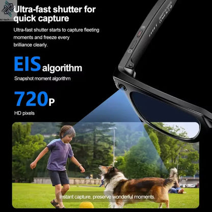 New 8 Million Pixels Camera Smart Glasses Recording Videos AI Photo Recognition Answer Translation Waterproof Blue light Glasses Ai-TechWorld 