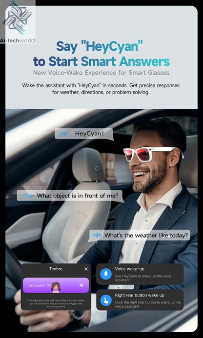 New 8 Million Pixels Camera Smart Glasses Recording Videos AI Photo Recognition Answer Translation Waterproof Blue light Glasses - Ai-TechWorld