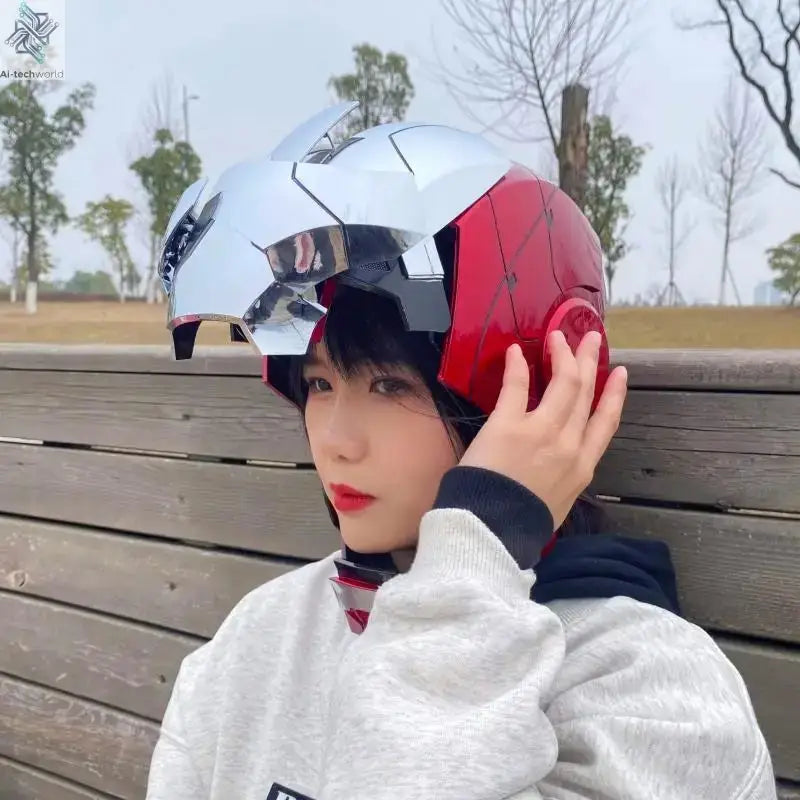 New AutoKing 1:1 Mk5 Iron Man Helmet Cosplay Voice Control Eyes with Light Model Toys for Adult Electric Wearable Christmas Gift Ai-TechWorld 