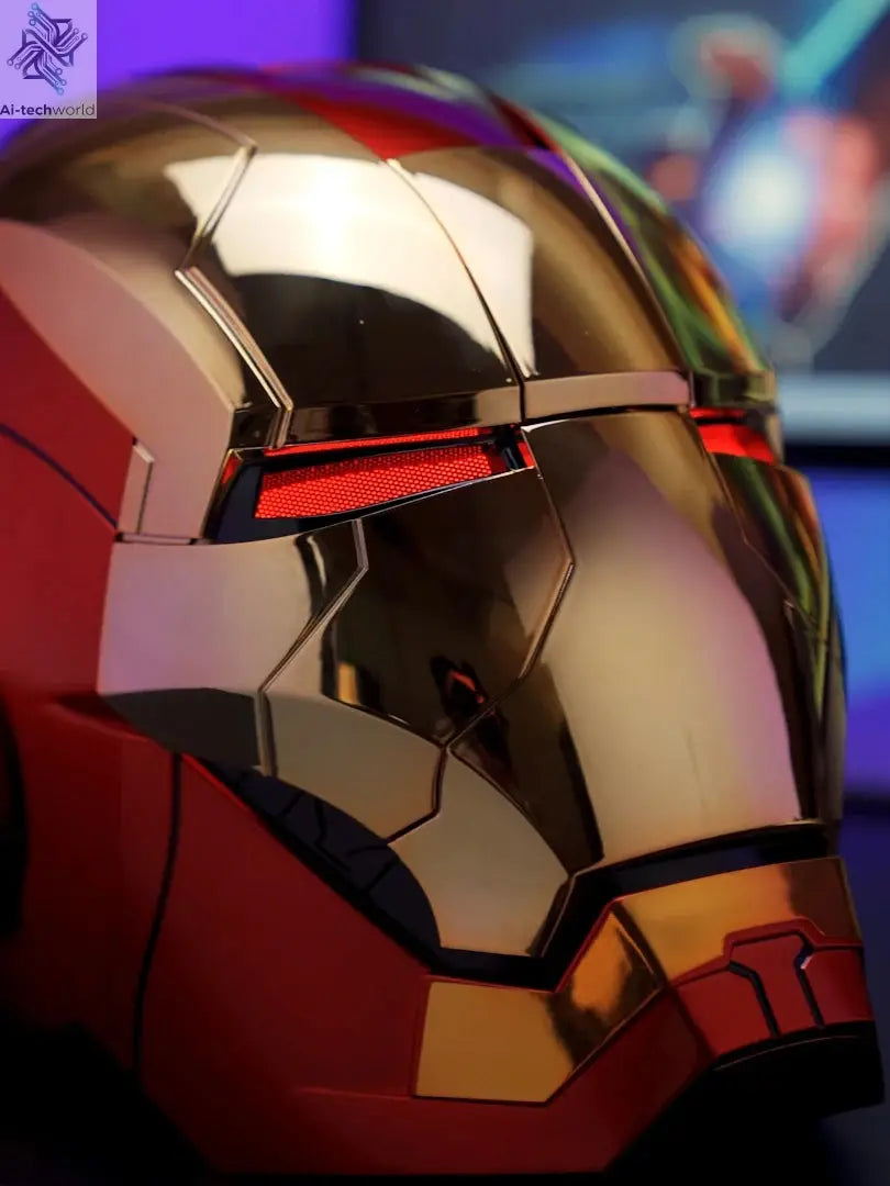 New AutoKing 1:1 Mk5 Iron Man Helmet Cosplay Voice Control Eyes with Light Model Toys for Adult Electric Wearable Christmas Gift Ai-TechWorld 