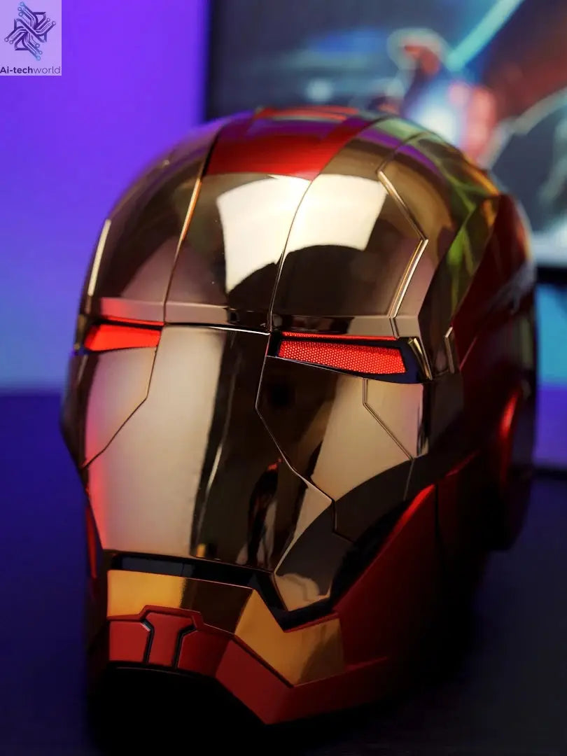 New AutoKing 1:1 Mk5 Iron Man Helmet Cosplay Voice Control Eyes with Light Model Toys for Adult Electric Wearable Christmas Gift Ai-TechWorld 