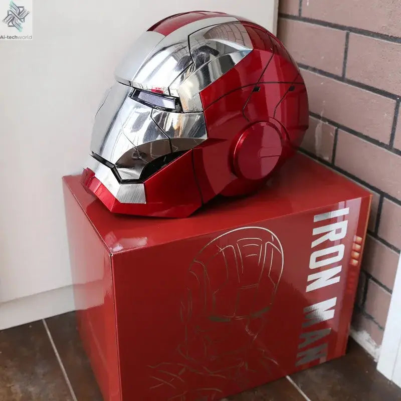 New AutoKing 1:1 Mk5 Iron Man Helmet Cosplay Voice Control Eyes with Light Model Toys for Adult Electric Wearable Christmas Gift Ai-TechWorld 