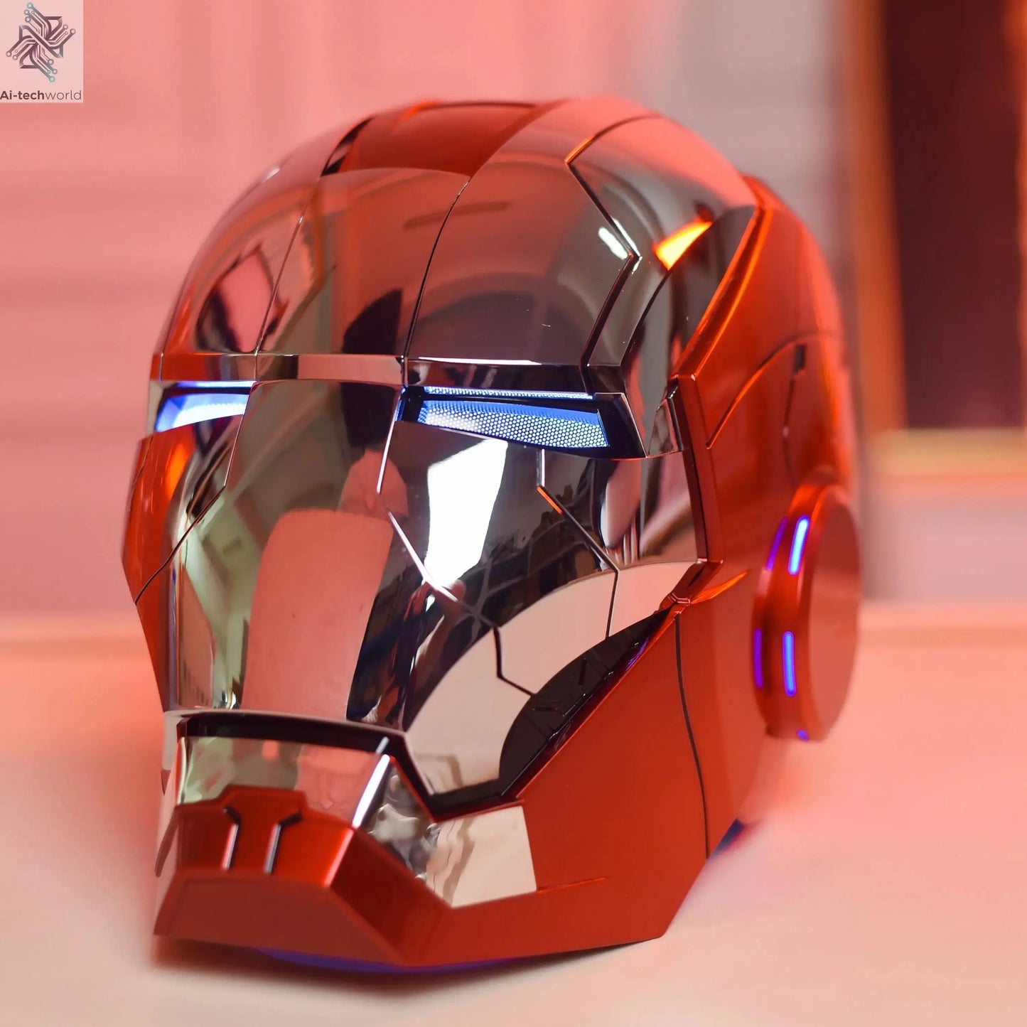 New AutoKing 1:1 Mk5 Iron Man Helmet Cosplay Voice Control Eyes with Light Model Toys for Adult Electric Wearable Christmas Gift Ai-TechWorld 