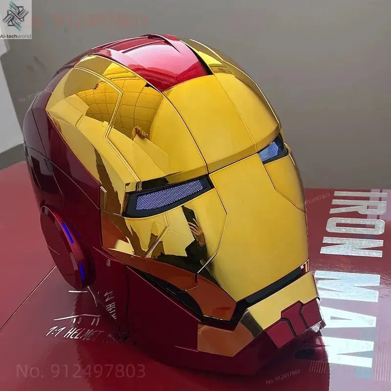 New AutoKing 1:1 Mk5 Iron Man Helmet Cosplay Voice Control Eyes with Light Model Toys for Adult Electric Wearable Christmas Gift Ai-TechWorld 