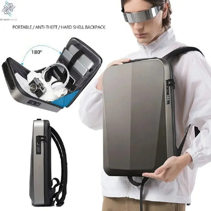 New Business Backpack Large Capacity Waterproof E-sports Laptop Bag Multi-functional Casual Travel PC Hard Shell Men's Backpack Ai-TechWorld 