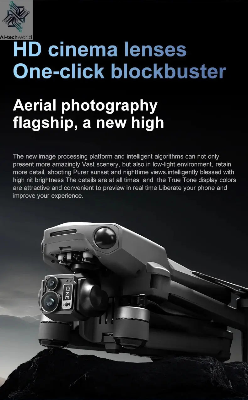 New D12 GPS Drone 3-Axis Gimbal With Touch Screen Profesional 8K HD Camera FPV Obstacle Avoidance Brushless Dron Toy for adult ﻿ Ai-TechWorld 