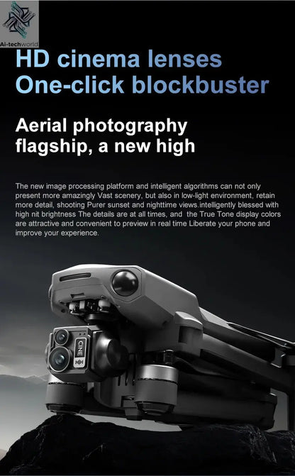 New D12 GPS Drone 3-Axis Gimbal With Touch Screen Profesional 8K HD Camera FPV Obstacle Avoidance Brushless Dron Toy for adult ﻿ Ai-TechWorld 