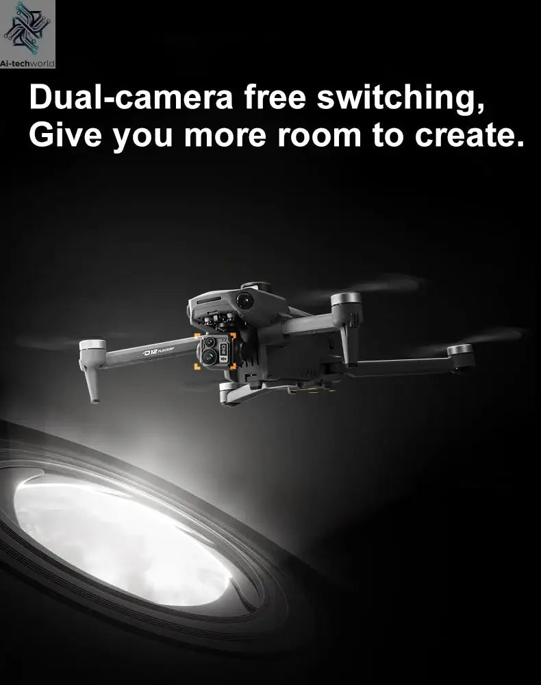 New D12 GPS Drone 3-Axis Gimbal With Touch Screen Profesional 8K HD Camera FPV Obstacle Avoidance Brushless Dron Toy for adult ﻿ Ai-TechWorld 
