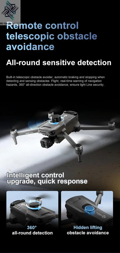 New D12 GPS Drone 3-Axis Gimbal With Touch Screen Profesional 8K HD Camera FPV Obstacle Avoidance Brushless Dron Toy for adult ﻿ Ai-TechWorld 