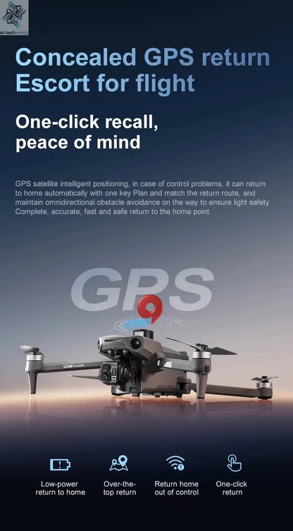 New D12 GPS Drone 3-Axis Gimbal With Touch Screen Profesional 8K HD Camera FPV Obstacle Avoidance Brushless Dron Toy for adult ﻿ Ai-TechWorld 