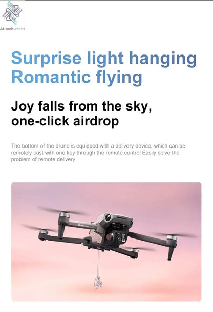 New D12 GPS Drone 3-Axis Gimbal With Touch Screen Profesional 8K HD Camera FPV Obstacle Avoidance Brushless Dron Toy for adult ﻿ Ai-TechWorld 