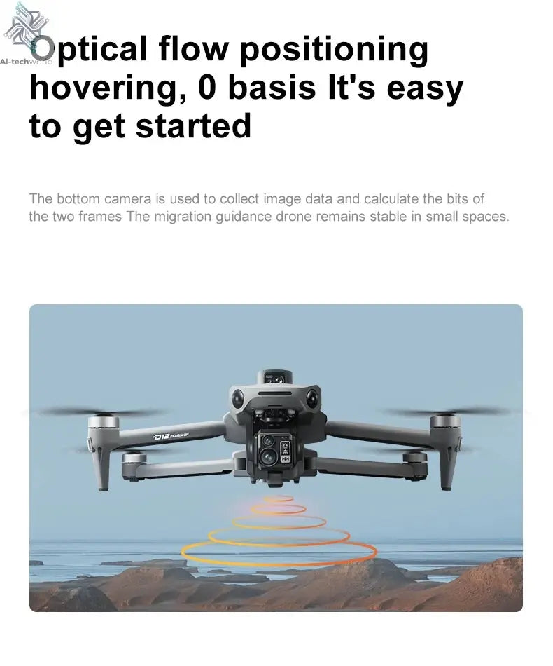 New D12 GPS Drone 3-Axis Gimbal With Touch Screen Profesional 8K HD Camera FPV Obstacle Avoidance Brushless Dron Toy for adult ﻿ Ai-TechWorld 