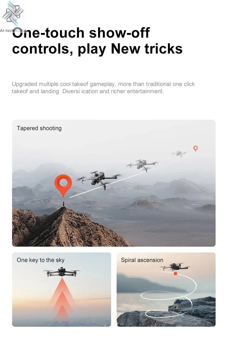 New D12 GPS Drone 3-Axis Gimbal With Touch Screen Profesional 8K HD Camera FPV Obstacle Avoidance Brushless Dron Toy for adult ﻿ Ai-TechWorld 