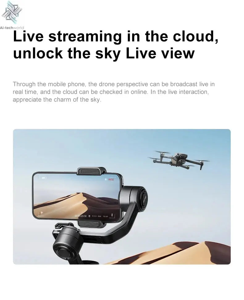 New D12 GPS Drone 3-Axis Gimbal With Touch Screen Profesional 8K HD Camera FPV Obstacle Avoidance Brushless Dron Toy for adult ﻿ Ai-TechWorld 