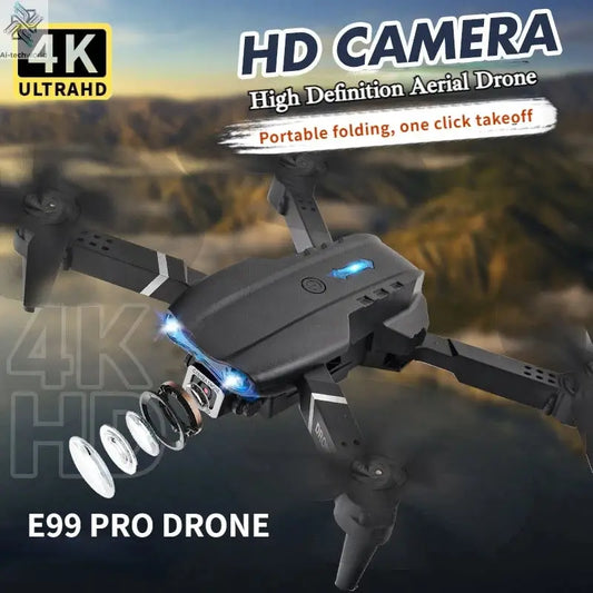 New E99Pro RC Drone 4K Professinal With 1080P Wide Angle HD Camera Foldable Helicopter WIFI FPV Height Hold Gift Toy Ai-TechWorld 