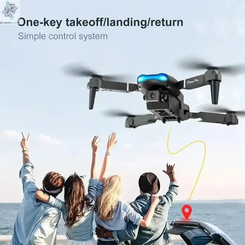 New E99Pro RC Drone 4K Professinal With 1080P Wide Angle HD Camera Foldable Helicopter WIFI FPV Height Hold Gift Toy Ai-TechWorld 