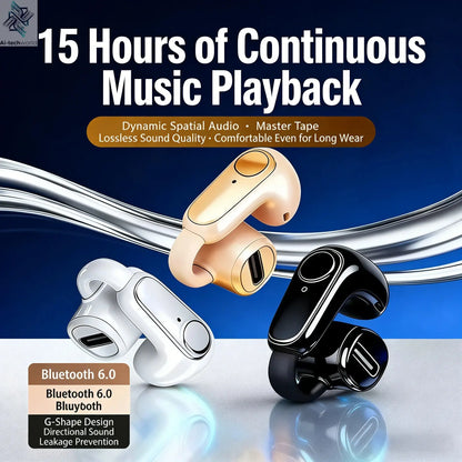 New G6 Clip-on Bluetooth 5.4 Wireless Single Earphone Sports Waterproof TWS Earbuds with Microphone Stereo Sound - Ai-TechWorld