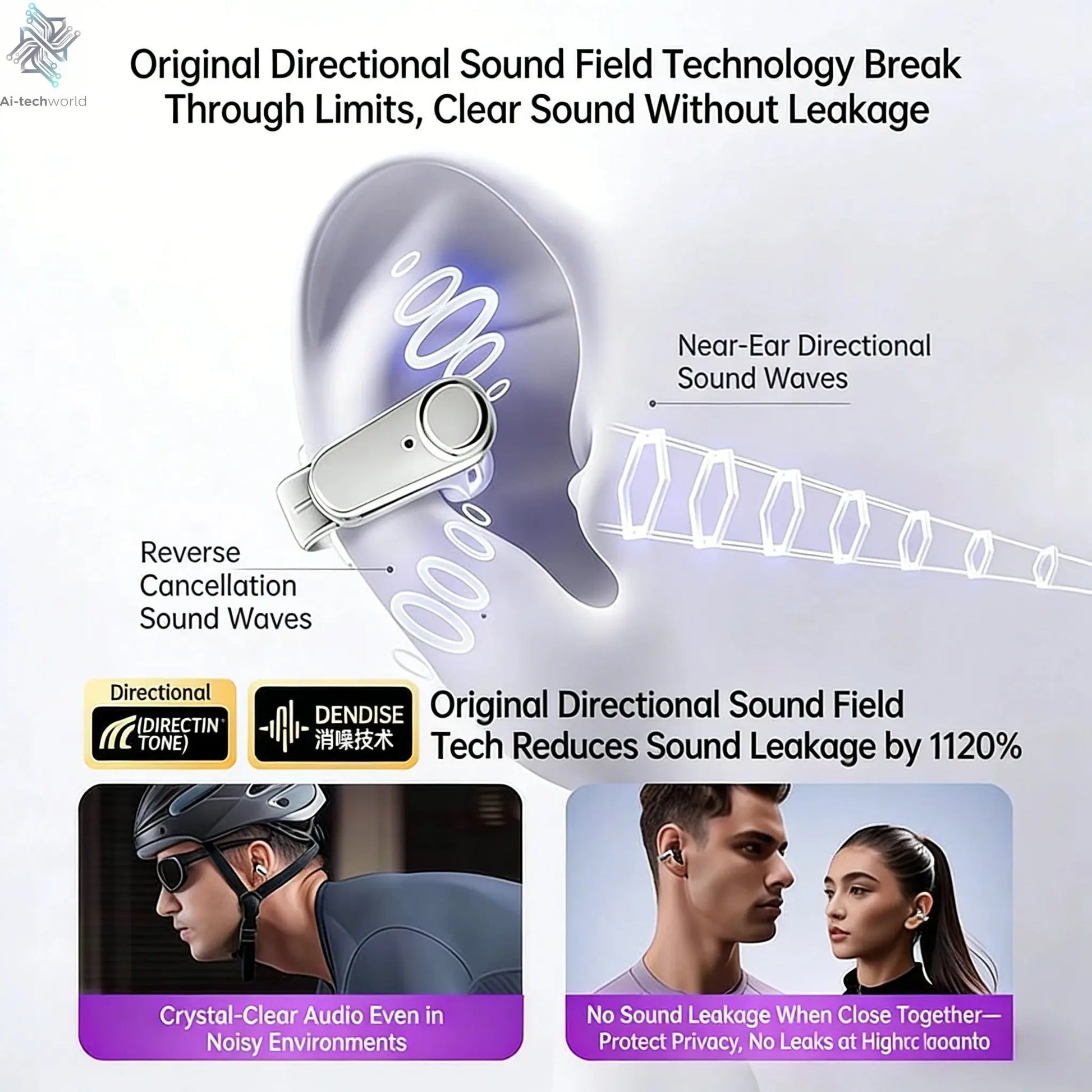 New G6 Clip-on Bluetooth 5.4 Wireless Single Earphone Sports Waterproof TWS Earbuds with Microphone Stereo Sound - Ai-TechWorld