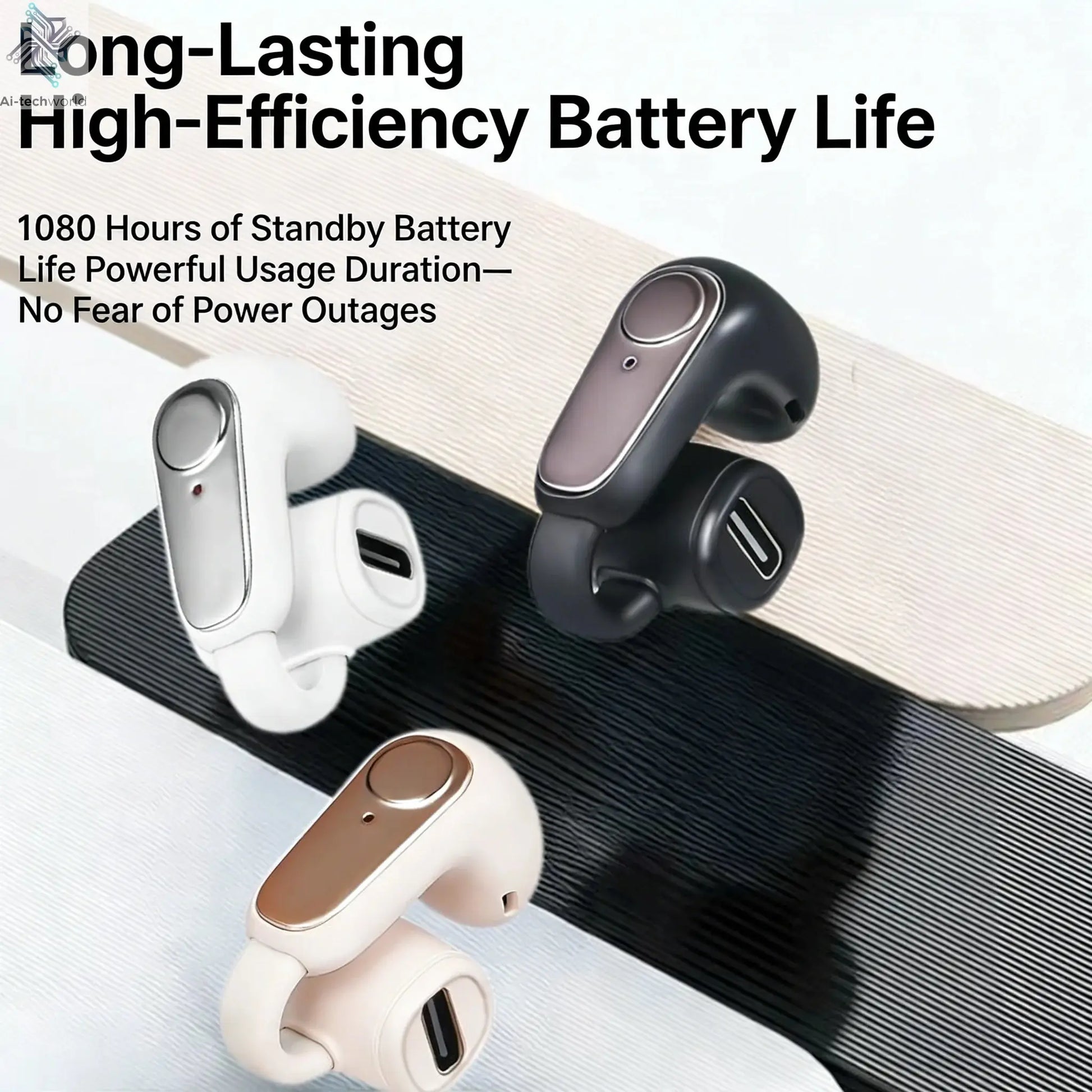 New G6 Clip-on Bluetooth 5.4 Wireless Single Earphone Sports Waterproof TWS Earbuds with Microphone Stereo Sound - Ai-TechWorld