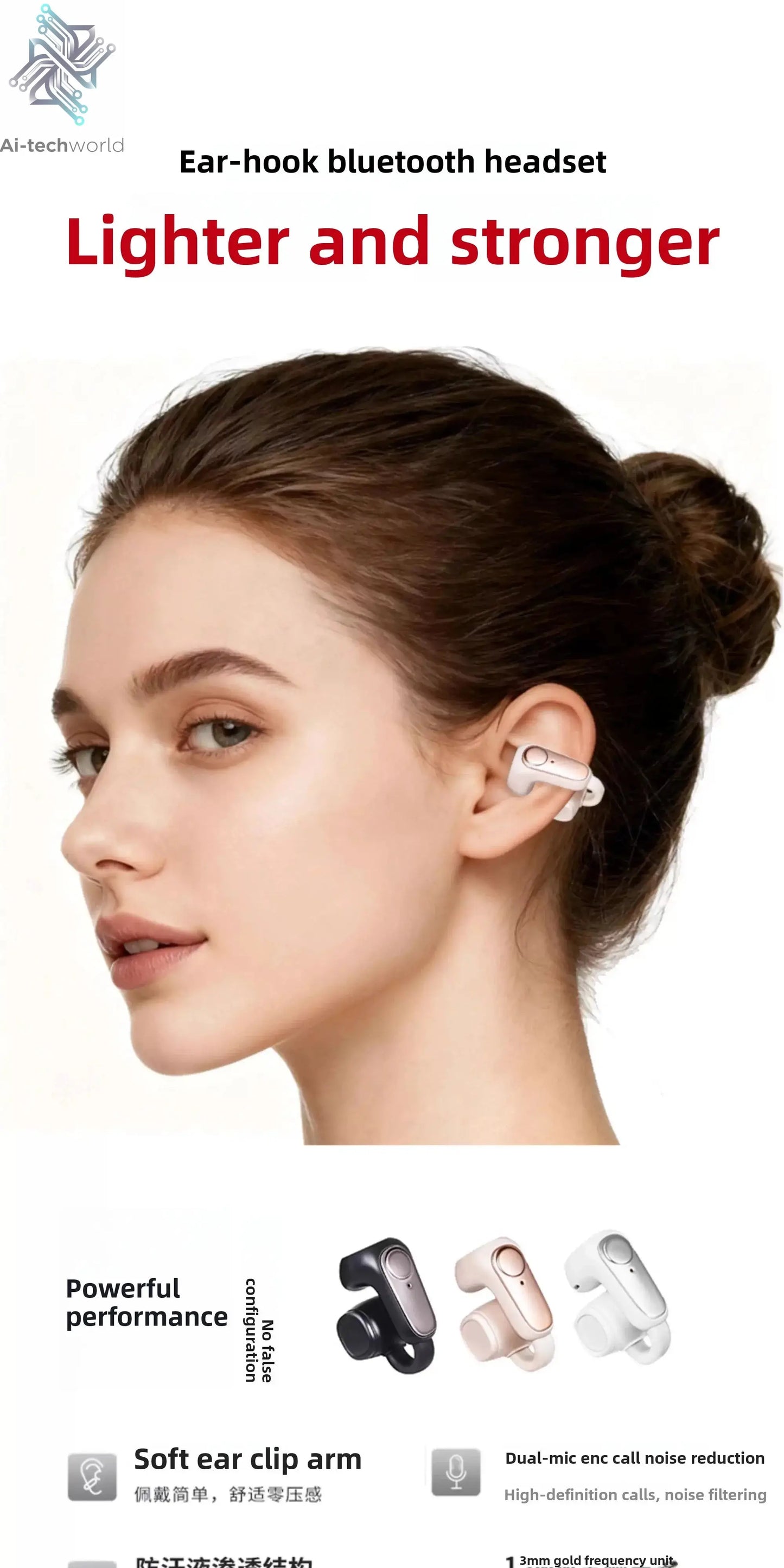 New G6 Clip-on Bluetooth 5.4 Wireless Single Earphone Sports Waterproof TWS Earbuds with Microphone Stereo Sound - Ai-TechWorld