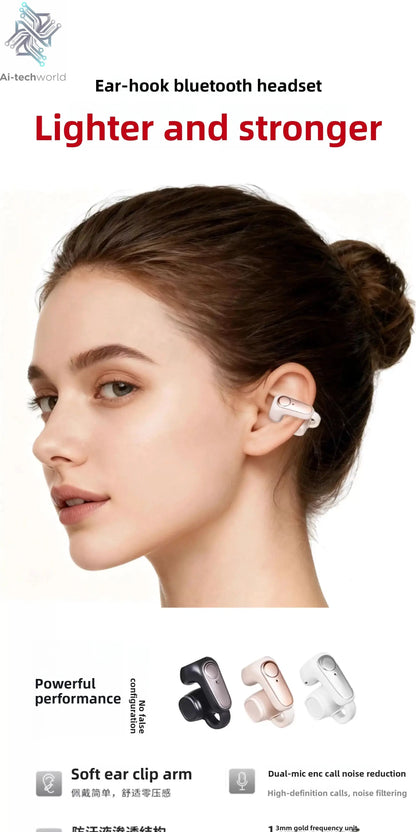 New G6 Clip-on Bluetooth 5.4 Wireless Single Earphone Sports Waterproof TWS Earbuds with Microphone Stereo Sound - Ai-TechWorld