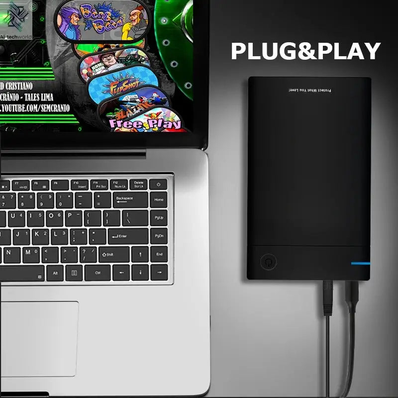 New Hyperspin Attraction Gaming HDD Retro Game Console with 100,000 Games for PS4/PS3/PS2/WII/WIIU Portable HDD for PC/Laptop Ai-TechWorld 