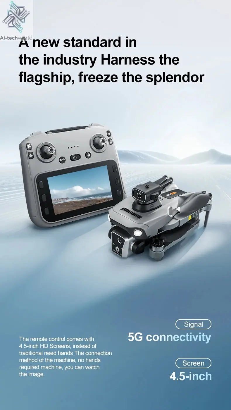 New K19 MAX GPS Drone Professional 8K Camera Aerial FPV Brush Avoiding Obstacle with Large Screen Remote Control Folding Drone Ai-TechWorld 
