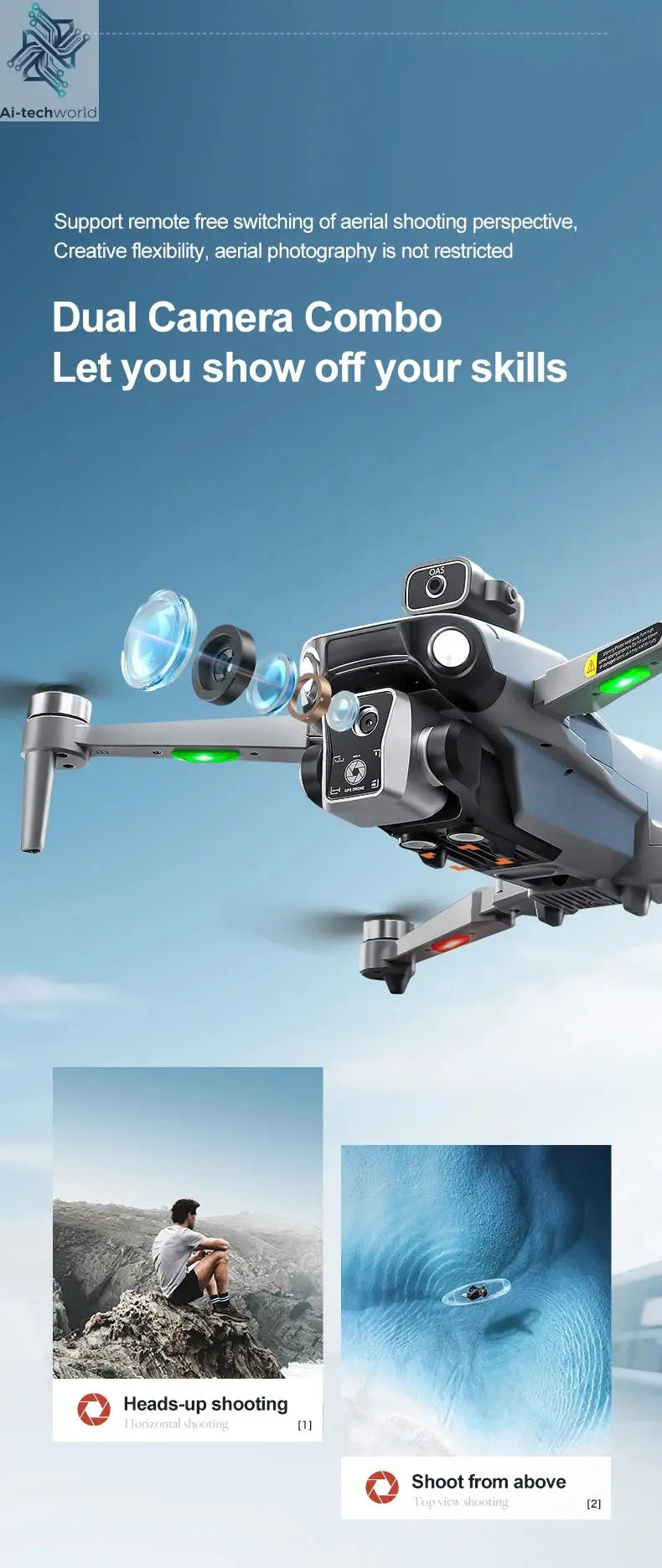 New K19 MAX GPS Drone Professional 8K Camera Aerial FPV Brush Avoiding Obstacle with Large Screen Remote Control Folding Drone Ai-TechWorld 