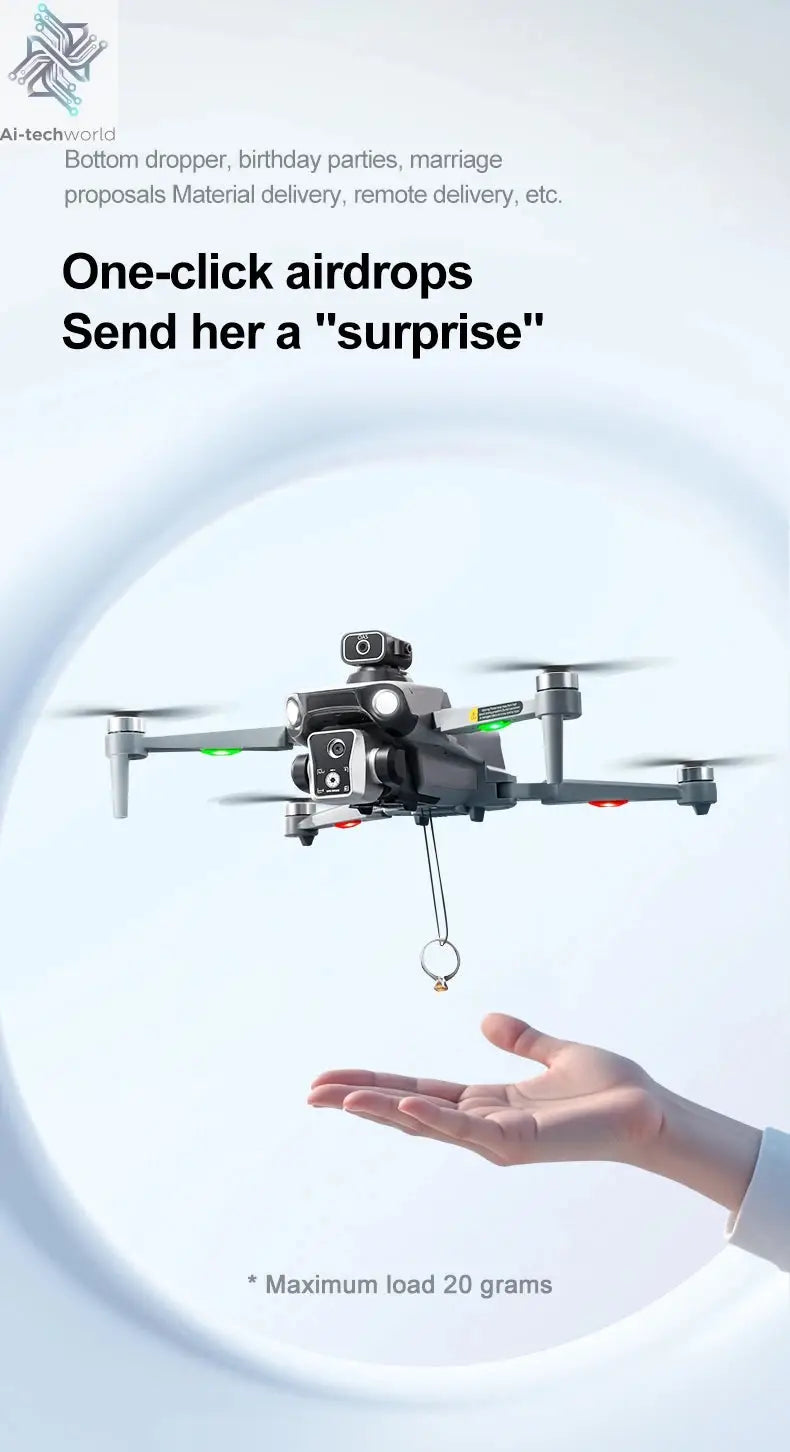 New K19 MAX GPS Drone Professional 8K Camera Aerial FPV Brush Avoiding Obstacle with Large Screen Remote Control Folding Drone Ai-TechWorld 