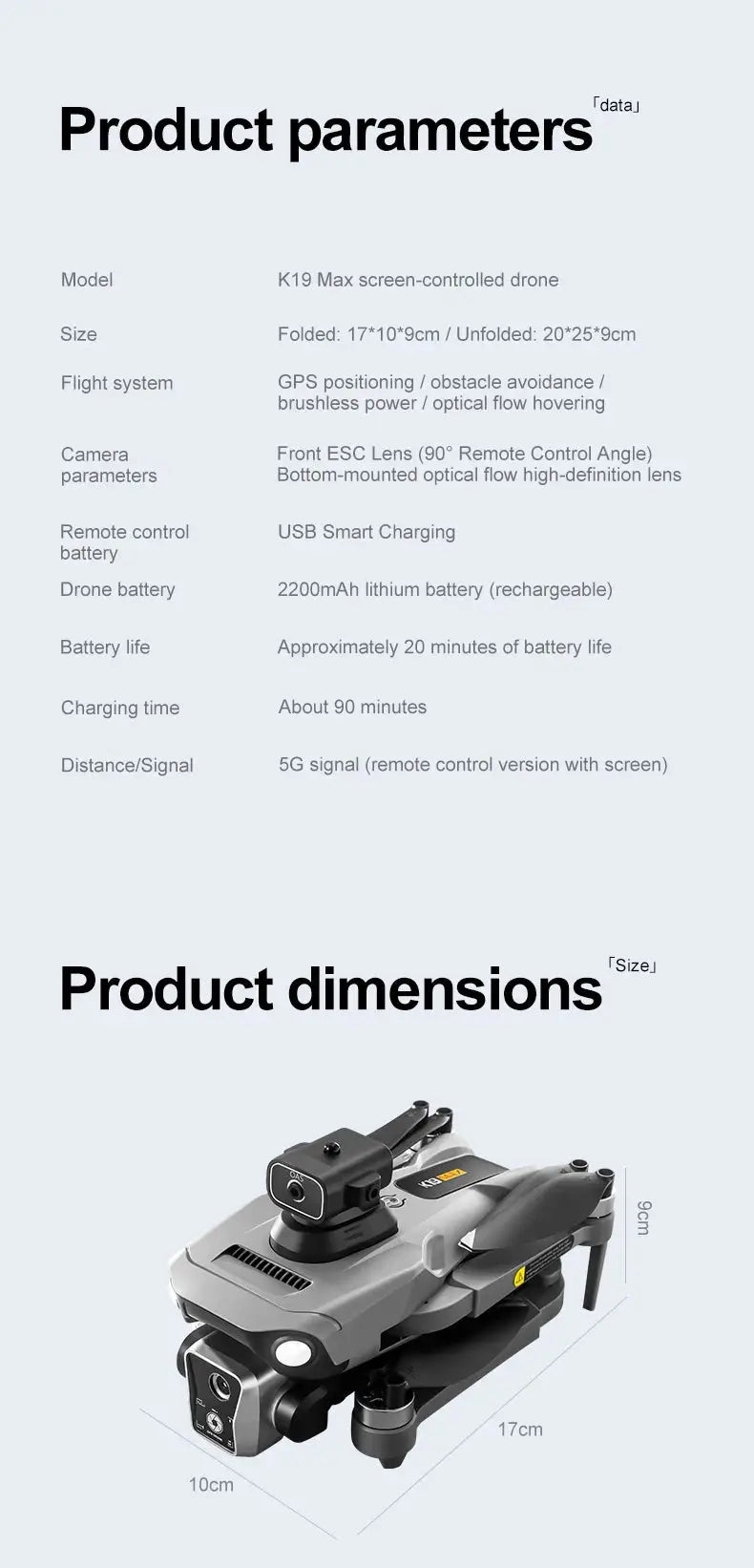 New K19 MAX GPS Drone Professional 8K Camera Aerial FPV Brush Avoiding Obstacle with Large Screen Remote Control Folding Drone Ai-TechWorld 