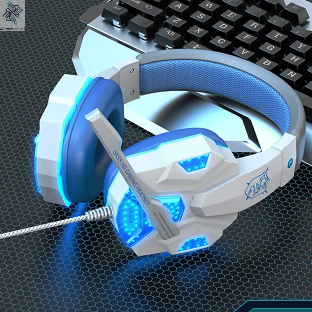 New Professional Wired Gaming Headphones With Microphone Led Light For Computer PS4 PS5 Xbox Bass Stereo PC Gaming Headset Gifts Ai-TechWorld 