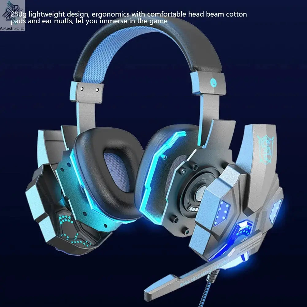 New Professional Wired Gaming Headphones With Microphone Led Light For Computer PS4 PS5 Xbox Bass Stereo PC Gaming Headset Gifts Ai-TechWorld 