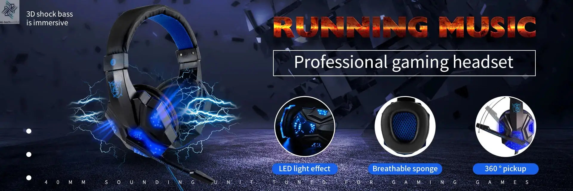 New Professional Wired Gaming Headphones With Microphone Led Light For Computer PS4 PS5 Xbox Bass Stereo PC Gaming Headset Gifts Ai-TechWorld 