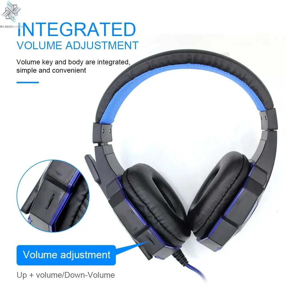 New Professional Wired Gaming Headphones With Microphone Led Light For Computer PS4 PS5 Xbox Bass Stereo PC Gaming Headset Gifts Ai-TechWorld 