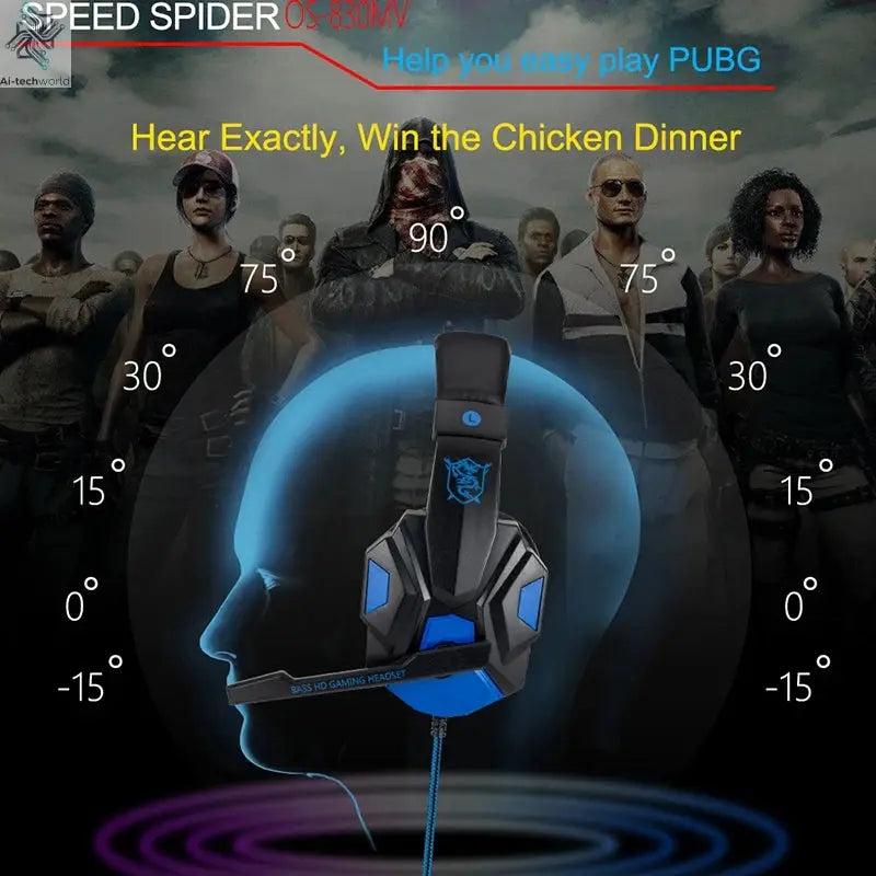 New Professional Wired Gaming Headphones With Microphone Led Light For Computer PS4 PS5 Xbox Bass Stereo PC Gaming Headset Gifts Ai-TechWorld 